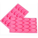 16 cavity home DIY oval shaped silicone soap mold